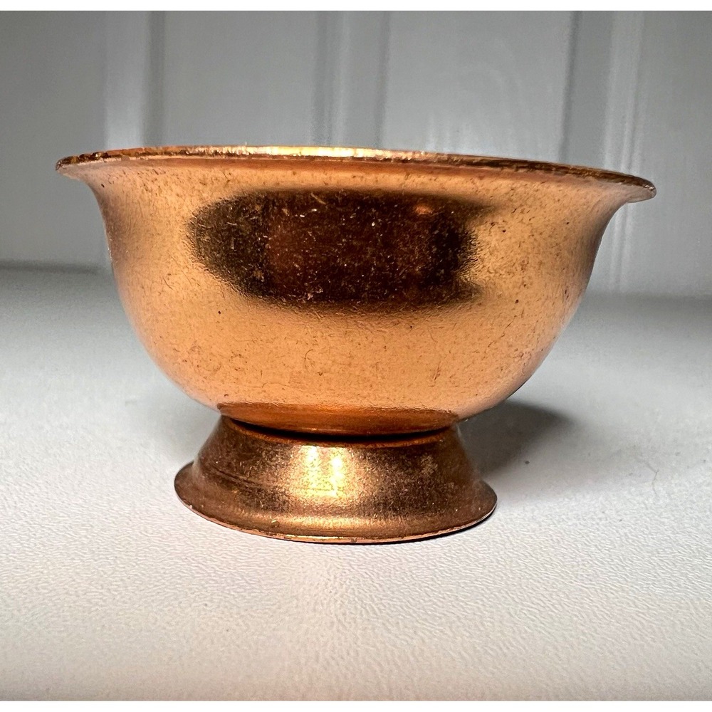 Vintage Miniature Copper Pedestal Candy Dish / Trinket Bowl 1"